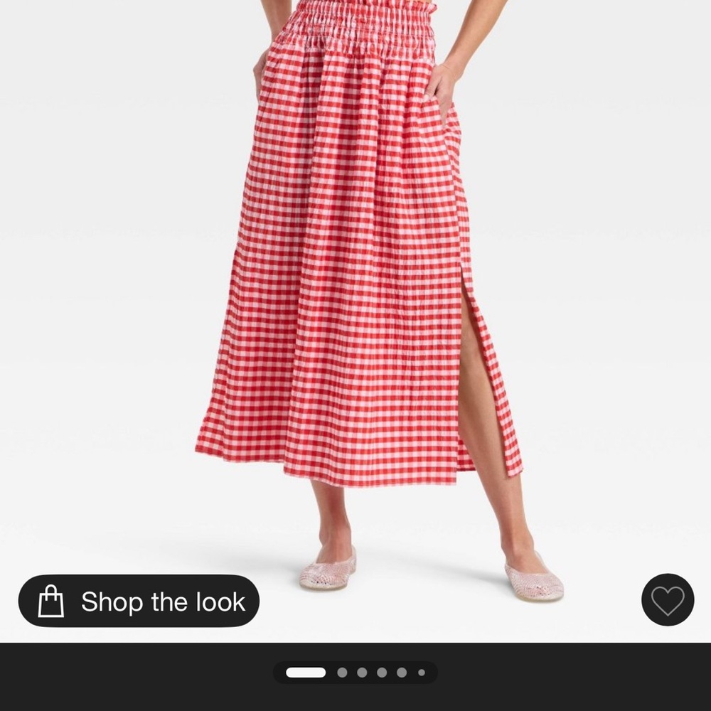 Universal Thread Red Gingham Maxi Skirt Size S